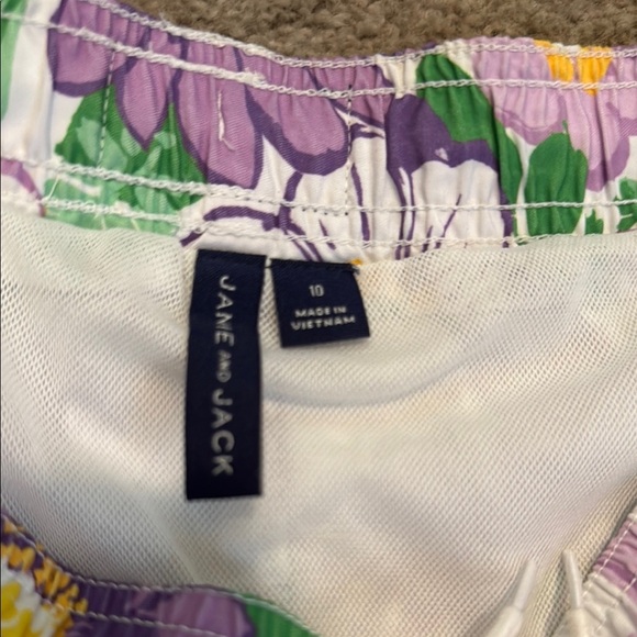 Janie and Jack Purple and Green Swim Trunks Floral Design - Picture 2 of 4